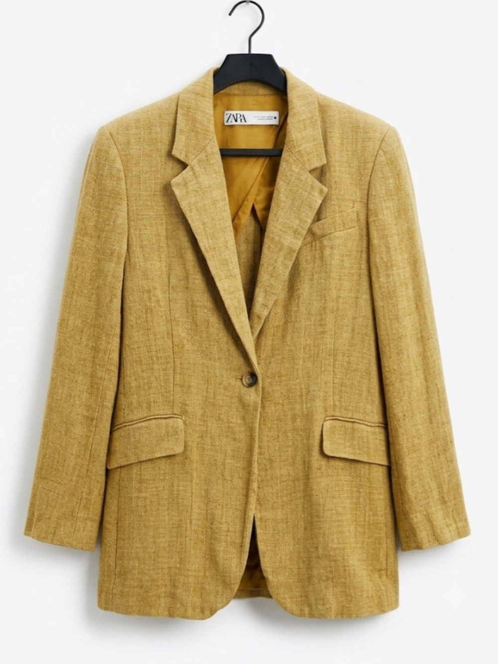 Zara Women's Mustard Single-Button Blazer